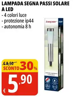 Tigros Lampada segna passi solare a LED offerta