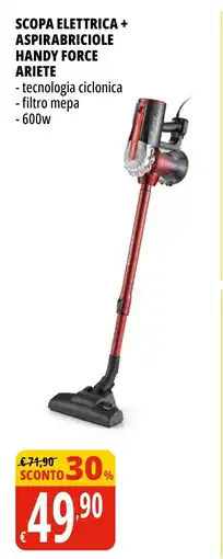 Tigros Scopa elettrica + aspirabriciole handy force ARIETE offerta