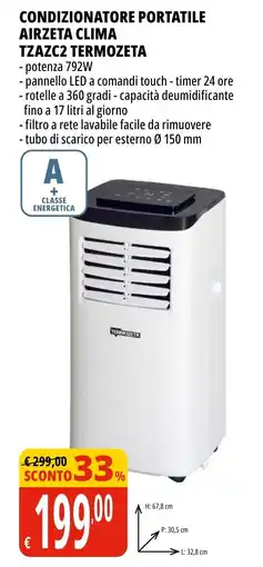 Tigros Condizionatore portatile airzeta clima TZAZC2 TERMOZETA offerta