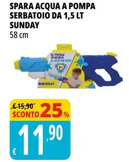 Tigros Spara acqua a pompa serbatoio da 1,5 lt sunday offerta