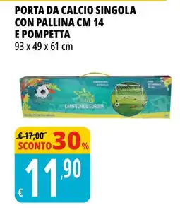 Tigros Porta da calcio singola con pallina cm 14 e pompetta offerta