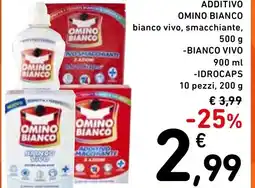 Spazio Conad Additivo omino bianco vivo, smacchiante,  -bianco vivo -idrocaps 10 pezzi, offerta