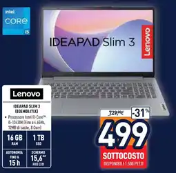 Unieuro Lenovo IDEAPAD SLIM 3 (83EM00J7IX) offerta