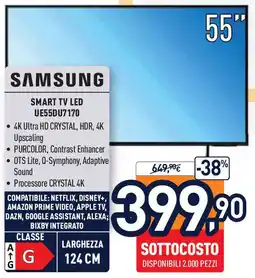 Unieuro SAMSUNG Smart TV LED UE55DU7170 offerta
