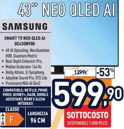 Unieuro SAMSUNG Smart TV NEO QLED AI QE43QN90D offerta