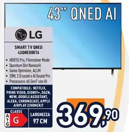 Unieuro Lg smart TV QNED 43QNED80T6 offerta