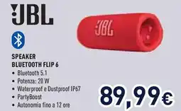 Unieuro JBL Speaker bluetooth flip 6 offerta