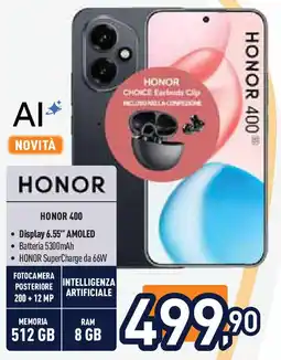 Unieuro Honor 400 offerta