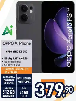 Unieuro OPPO RENO 13FS 5G offerta