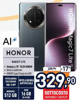 Unieuro Honor MAGIC7 LITE offerta