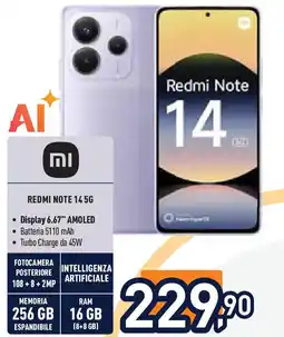 Unieuro REDMI Note 145G offerta