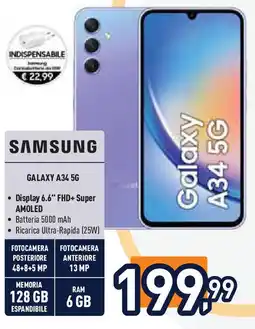 Unieuro Samsung GALAXY A34 5G offerta