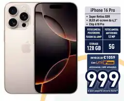 Unieuro iPhone 16 Pro offerta