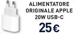 Unieuro Alimentatore originale apple 20W USB-C offerta