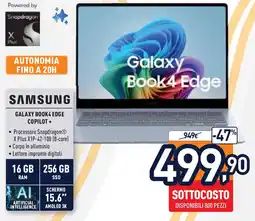 Unieuro Samsung GALAXY BOOK4 EDGE COPILOT+ offerta