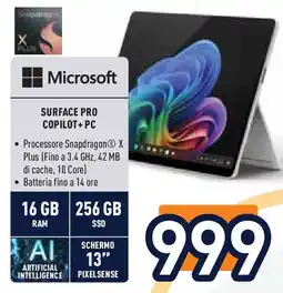 Unieuro Surface PRO COPILOT+PC offerta