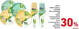 Spazio Conad Piatti verdi o gialli i colori della natura bio table biodegradabile compostabile, piani, frutta & dessert, offerta