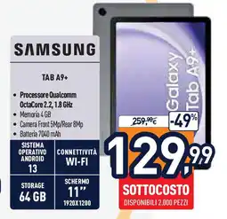 Unieuro Samsung TAB A9+ offerta