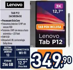 Unieuro Lenovo TAB P12 ZACH0204SE offerta