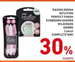 Spazio Conad Rasoio donna intuition perfect finish eyebrown shaper wilkinson sword 3 pezzi -complete mini offerta