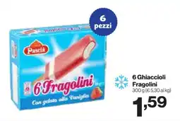 In'S Mercato 6 Ghiaccioli Fragolini offerta