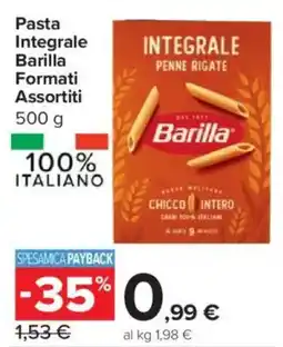 Carrefour Express Pasta Integrale Barilla Formati Assortiti offerta