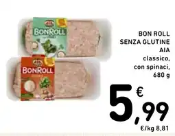 Spazio Conad Bon roll senza glutine αια classico, con spinaci, offerta
