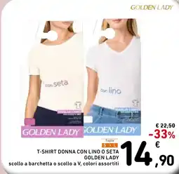 Spazio Conad T-shirt donna con lino o seta golden lady offerta