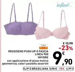 Spazio Conad Taglie reggiseno push up o fascia linea 900 infiore offerta