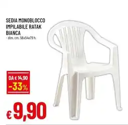 SEDIA MONOBLOCCO IMPILABILE RATAK BIANCA