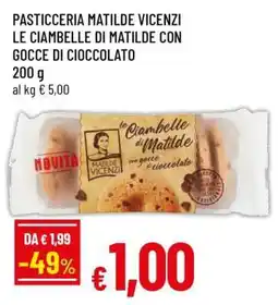 Famila PASTICCERIA MATILDE VICENZI LE CIAMBELLE DI MATILDE CON GOCCE DI CIOCCOLATO offerta