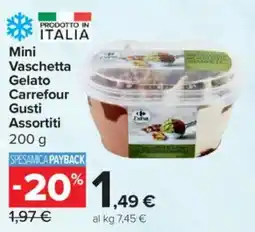 Carrefour Express Mini Vaschetta Gelato Carrefour Gusti Assortiti offerta