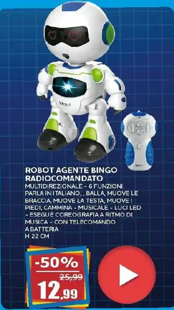 Happy Casa Robot Agente Bingo Radiocomandato H 22 cm offerta