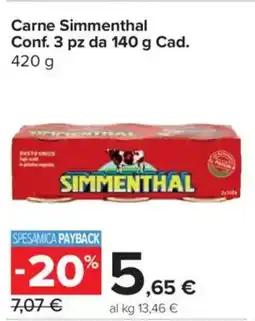 Carrefour Express Carne Simmenthal offerta