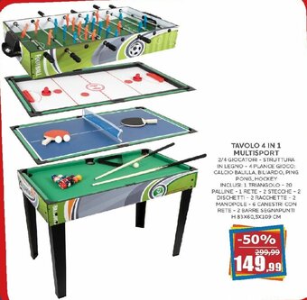 Happy Casa Tavolo 4 in 1 Multisport offerta