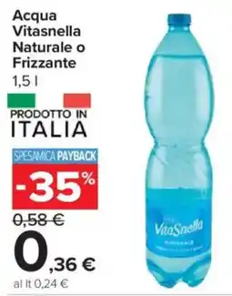 Carrefour Express Acqua Vitasnella Naturale o Frizzante offerta