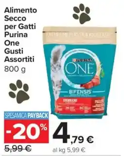 Carrefour Express Alimento Secco per Gatti Purina One Gusti Assortiti offerta