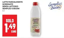 Pam Latte parzialmente scremato senza lattosio SEMPLICI E BUONI offerta
