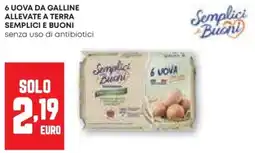 Pam 6 uova da galline allevate a terra SEMPLICI E BUONI offerta