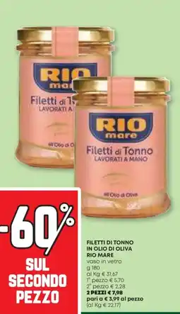 Pam Filetti di tonno in olio di oliva RIO MARE offerta