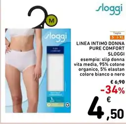 Spazio Conad Taglie s xl linea intimo donna pure comfort sloggi offerta