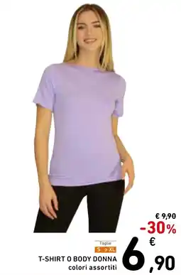 Spazio Conad Taglie s xl t-shirt o body donna colori assortiti offerta