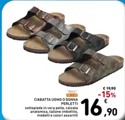 Spazio Conad Misure ciabatta uomo o donna perletti offerta