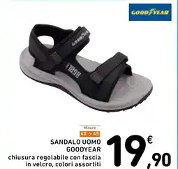 Spazio Conad Misure sandalo uomo goodyear chiusura regolabile con fascia in velcro, colori assortiti offerta