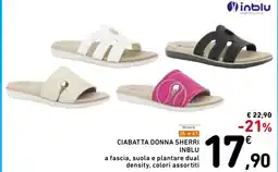 Spazio Conad misure ciabatta donna sherri Inblu a fascia, suola e plantare dual density, colori assortiti offerta