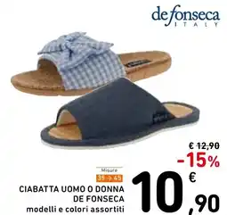 Spazio Conad Misure ciabatta uomo o donna de fonseca offerta