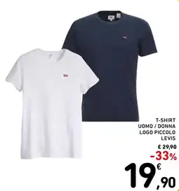 Spazio Conad T-shirt uomo donna logo piccolo levis offerta