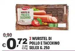 A&O 3 wurstel di pollo e tacchino SELEX offerta