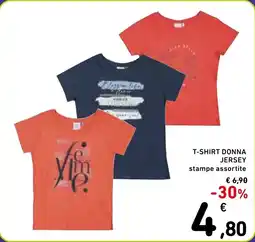 Spazio Conad T-shirt donna jersey stampe assortite offerta