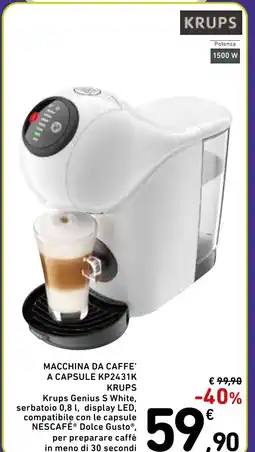Spazio Conad Macchina da caffe' a capsule kp2431k krups offerta